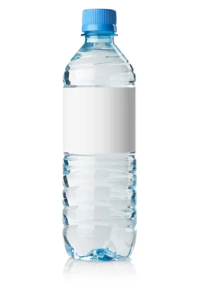 Frasco de água com gás com rótulo em branco — Fotografia de Stock