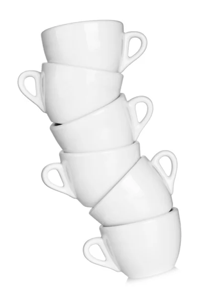 Seis xícaras de café branco — Fotografia de Stock