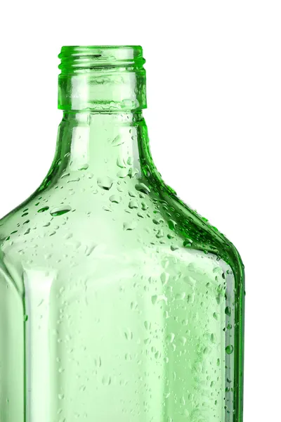 Зелена пляшка крупним планом — стокове фото