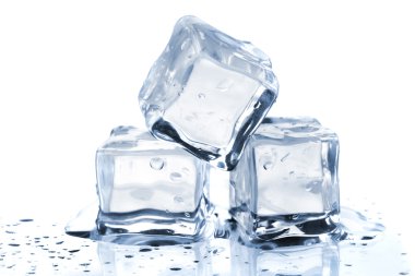 Three melting ice cubes clipart