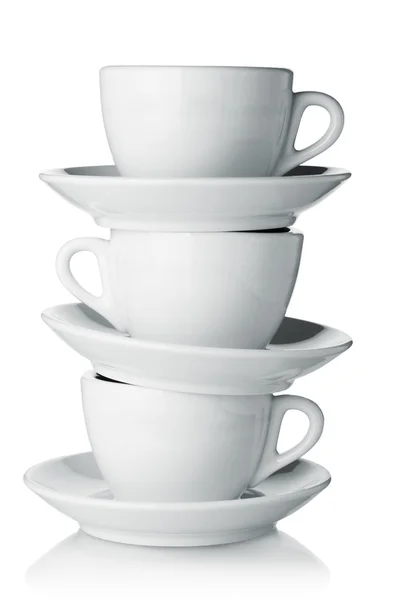 Tazas de café con platillos — Foto de Stock