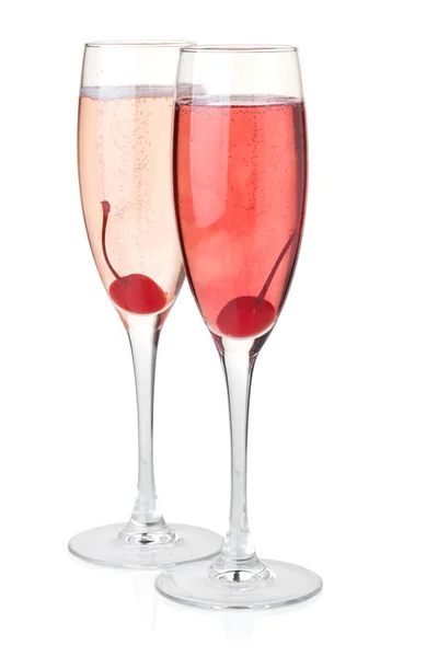 Красное и розовое шампанское — стоковое фото