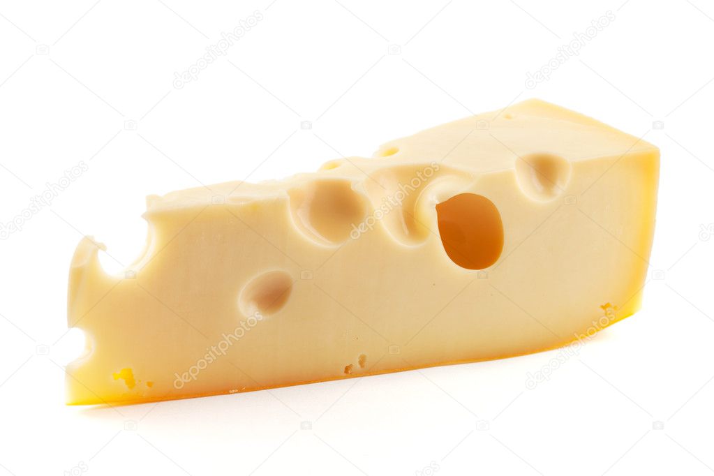 Fresh cheese with holes