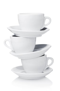 Coffee cups with saucers clipart