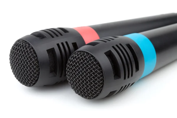 Dois microfones de cabo, close-up — Fotografia de Stock