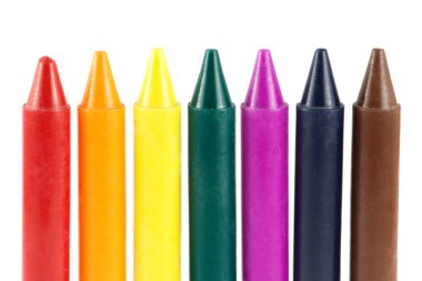 Colored wax crayons clipart