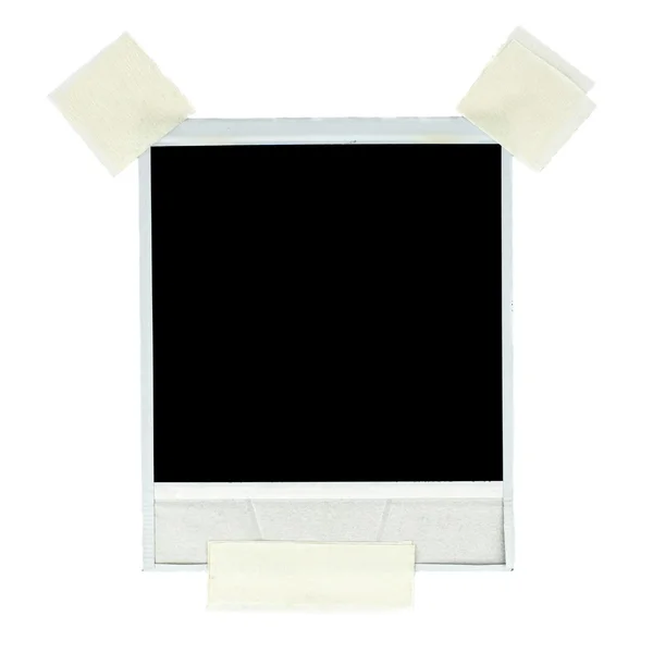 Tarjeta fotográfica en blanco con cinta adhesiva —  Fotos de Stock