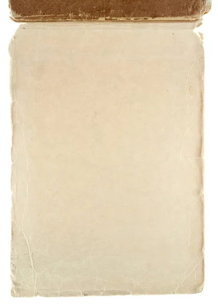Bloco de notas antigo isolado em branco — Fotografia de Stock