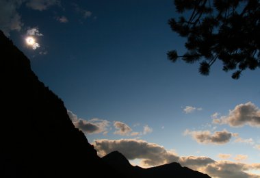 Mountain silhouette in time of the total Solar eclipse clipart