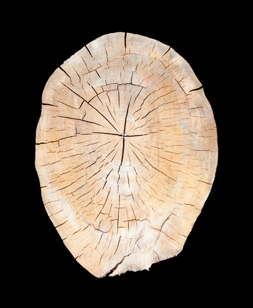 Cut of a log - over black — Stock Photo, Image