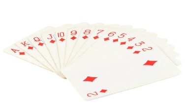 Beyaz arkaplanda izole edilmiş kart oynatılıyor