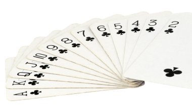 Beyaz arkaplanda izole edilmiş kart oynatılıyor