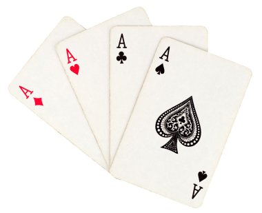 Four aces isolated on white background clipart