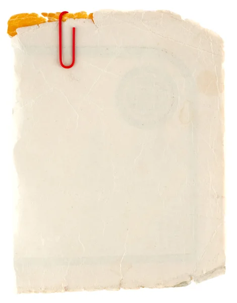 Cartão grungy velho isolado no branco — Fotografia de Stock