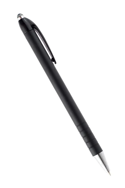 Penna nera isolata su sfondo bianco — Foto Stock