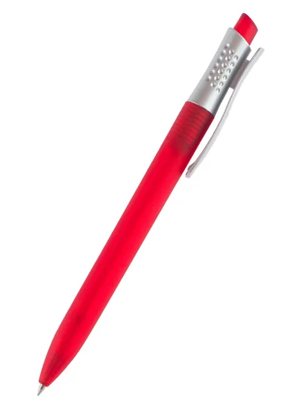 Красная ручка на белом фоне — стоковое фото