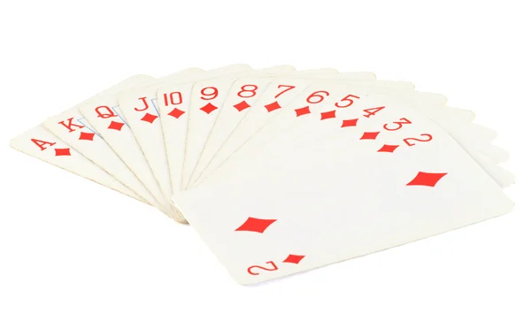 Playing cards isolated on white background — Stock Photo, Image