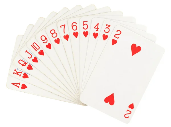 सफेद पृष्ठभूमि पर अलग कार्ड खेल रहे हैं — स्टॉक फ़ोटो, इमेज