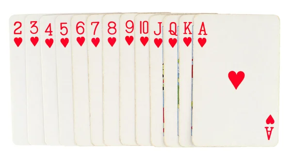 Spielkarten isoliert auf weißem Hintergrund — Stockfoto