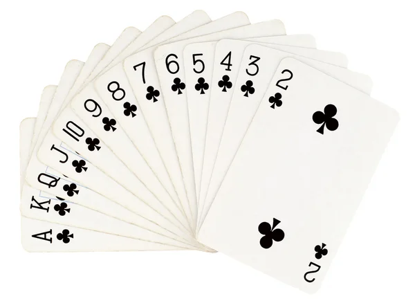 Playing cards isolated on white background — Stock Photo, Image
