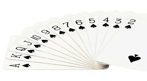 Carte da gioco isolate su sfondo bianco — Foto Stock