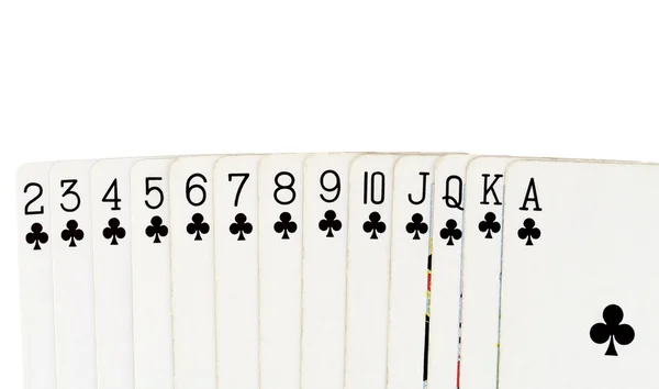 Speelkaarten geïsoleerd op witte achtergrond — Stockfoto