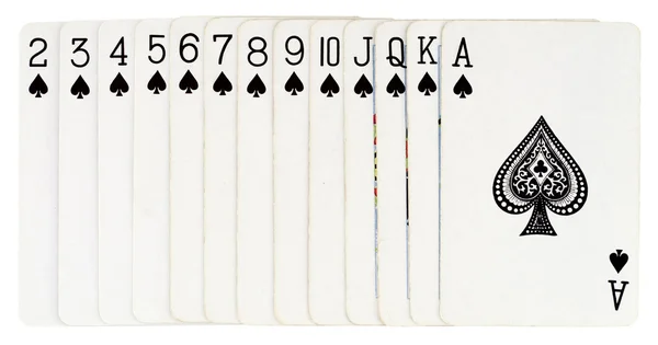 Spielkarten isoliert auf weißem Hintergrund — Stockfoto
