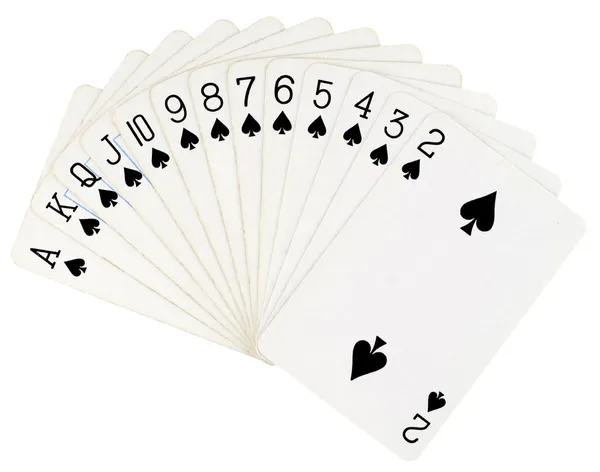 सफेद पर अलग कार्ड खेल रहे हैं — स्टॉक फ़ोटो, इमेज