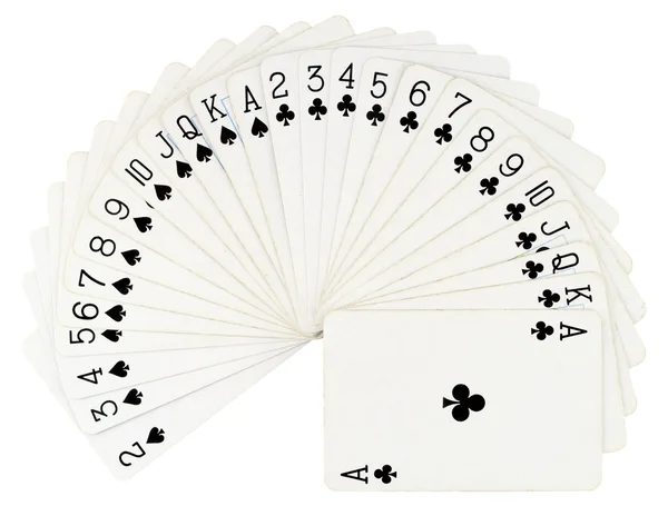 Jugando a las cartas aisladas sobre fondo blanco — Foto de Stock