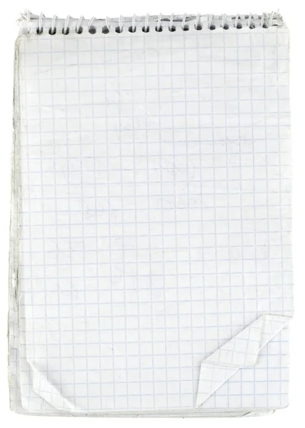 Old checked notebook paper — Stock Photo, Image