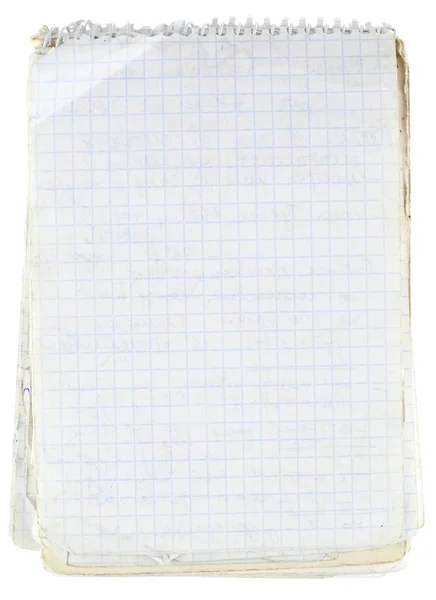 Old checked notebook paper — Stock Photo, Image