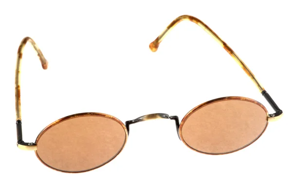 Hnědé sluneční brýle izolován v bílém — Stock fotografie