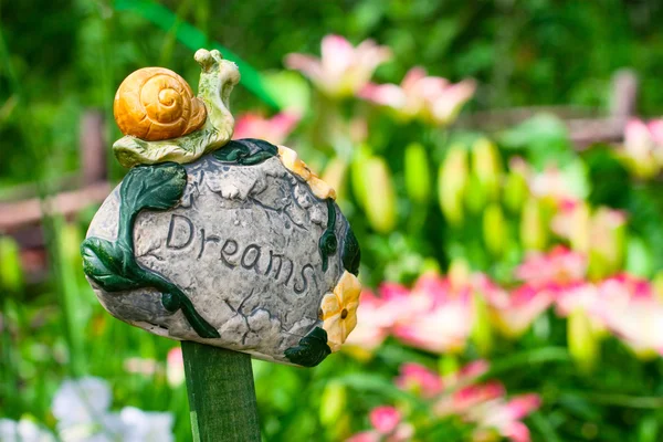 Garden decorative snail figure — Stock Photo, Image