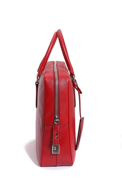 Rote Tasche auf weißem Hintergrund — Stockfoto