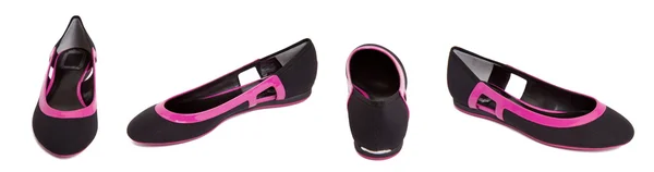 Černá - fialová ženy boty — Stock fotografie