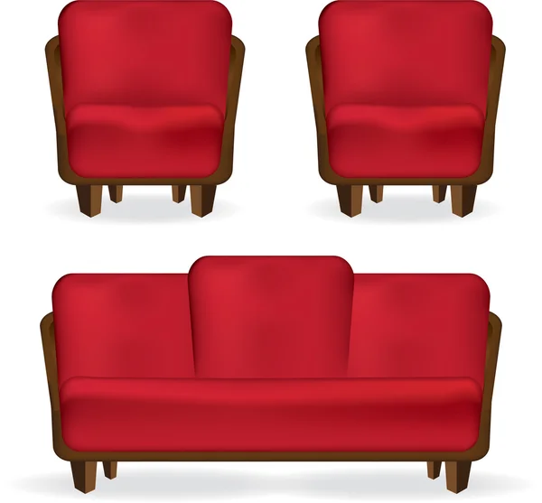 Векторний диван і крісла — стоковий вектор