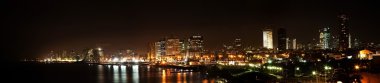 Tel-Aviv night panoramic view clipart