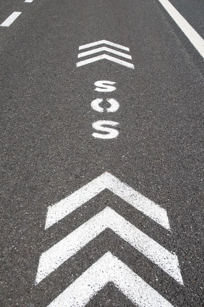 SOS emergency freeway lane — Stock Photo, Image