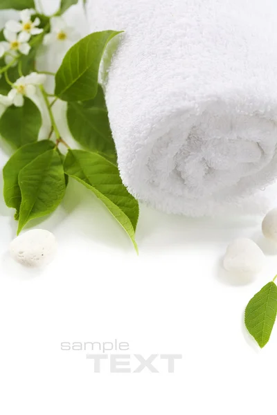 Asciugamani Spa con fiore — Foto Stock