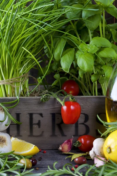 Herbs and vegetables — Stock Photo, Image