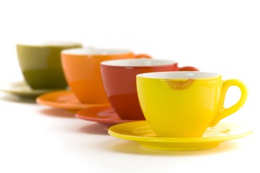 Line of color cups clipart