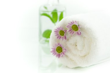 Towel with flowers clipart