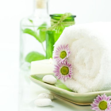 Towel with flowers clipart