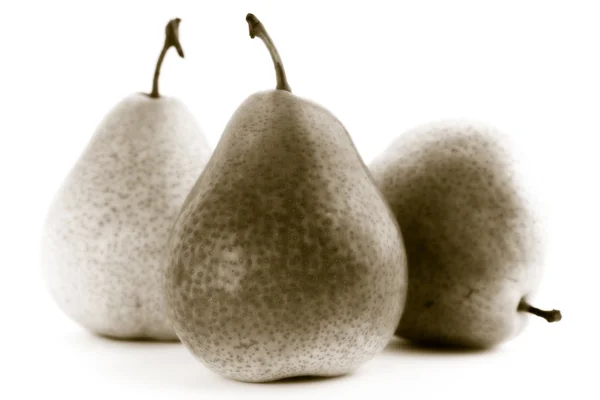 Three pears on a white background — Stock Photo, Image