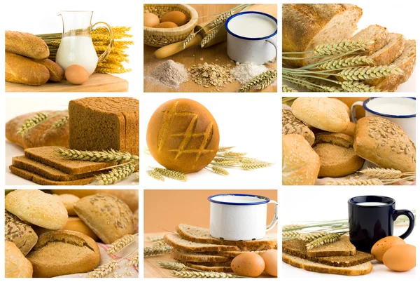Хлебный коллаж — стоковое фото
