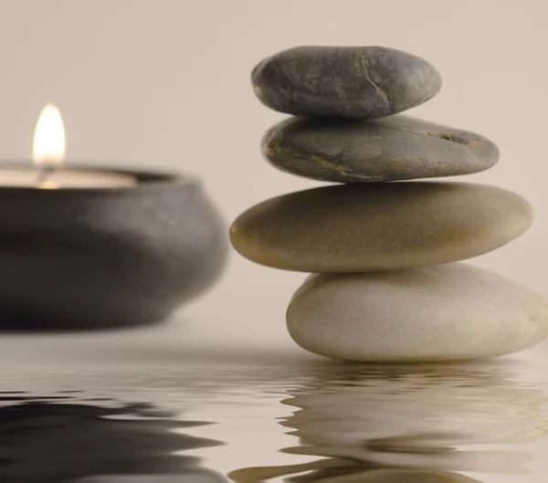 Stones and candle — Stock Photo, Image