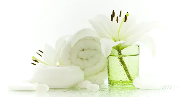 Spa concept in green and white Stock Image