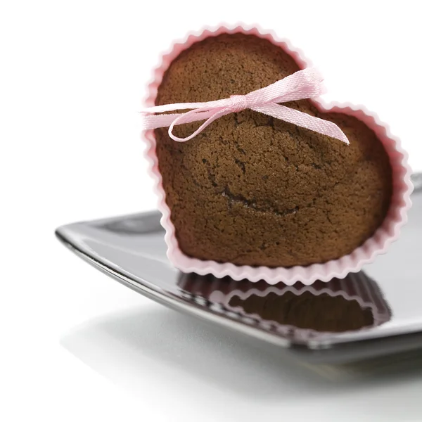 Kalp şekli muffin — Stok fotoğraf