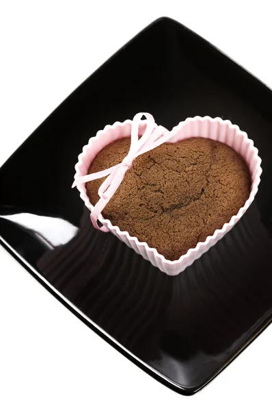 Muffin kształt serca — Zdjęcie stockowe