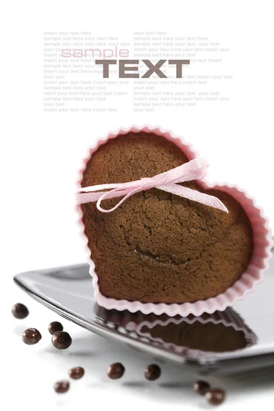 Kalp şekli muffin — Stok fotoğraf